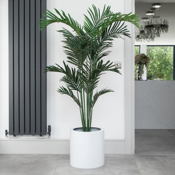 Artificial Paradise Palm Tree in White Round Planter