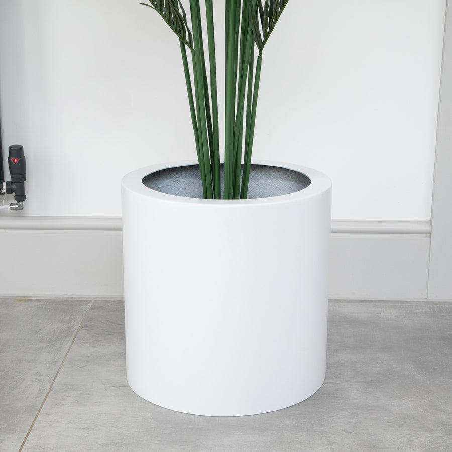 Artificial Paradise Palm Tree in White Round Planter