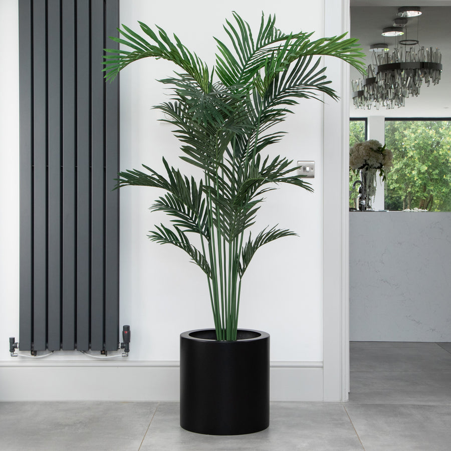 Artificial Paradise Palm Tree in Black Round Planter