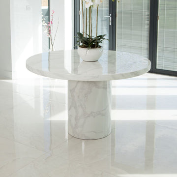 Carrara Round Marble Marble Dining Table