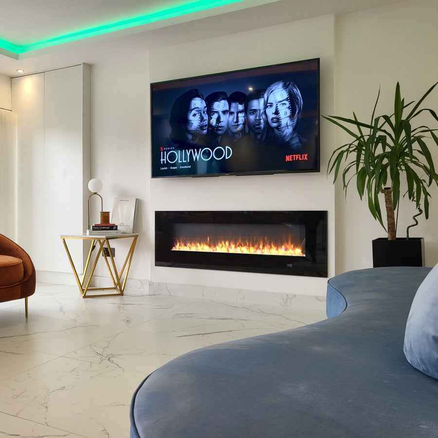 Aurora Black Insert Electric Media Wall Fire