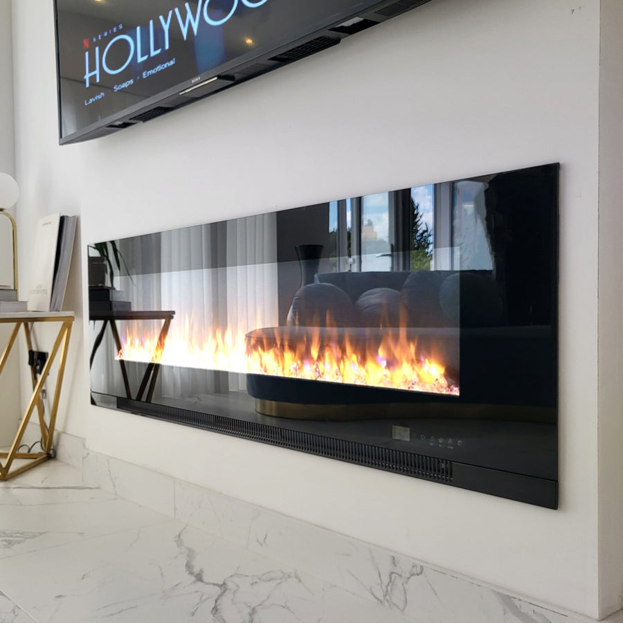 Aurora Black Insert Electric Media Wall Fire