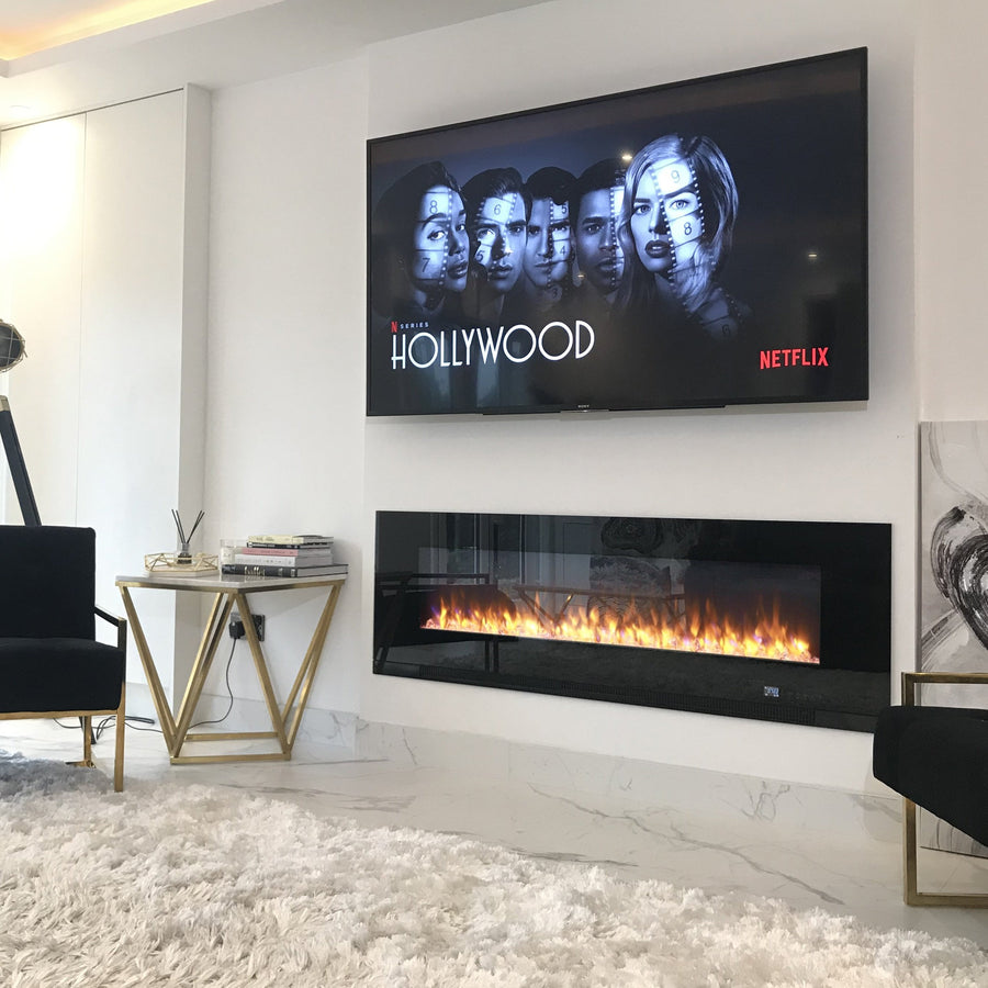 Aurora Black Insert Electric Media Wall Fire