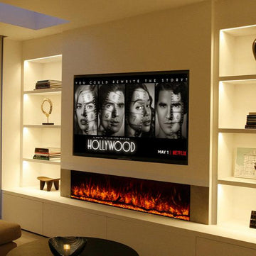 Clarendon HD+ Borderless Glass Black Electric Media Wall Fire