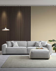 Aluxo Dakota 4 seater with Chaise in Light Grey Boucle