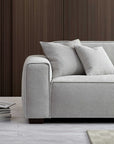 Aluxo Dakota 4 seater with Chaise in Light Grey Boucle