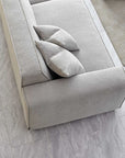 Aluxo Dakota 4 seater with Chaise in Light Grey Boucle