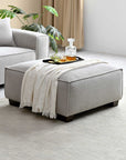 Aluxo Dakota 4 seater with Chaise in Light Grey Boucle