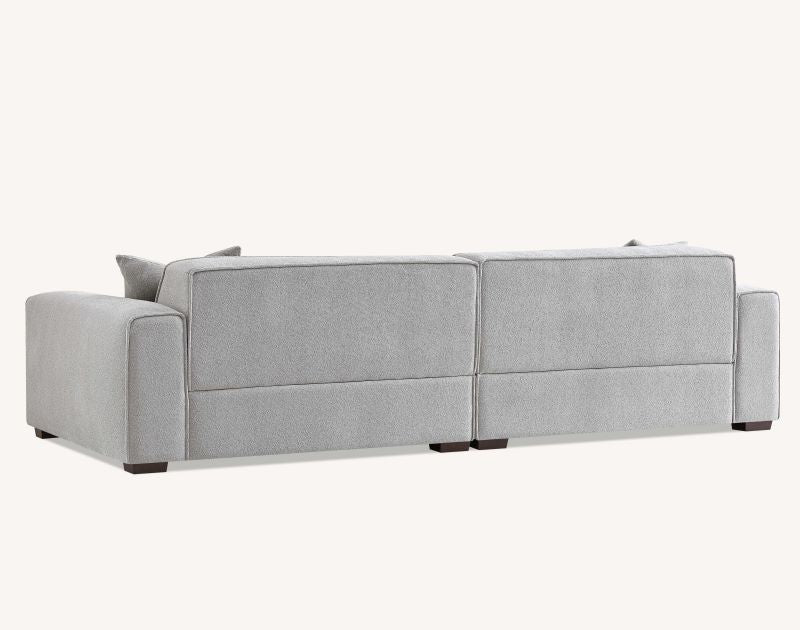 Aluxo Dakota 4 seater with Chaise in Light Grey Boucle